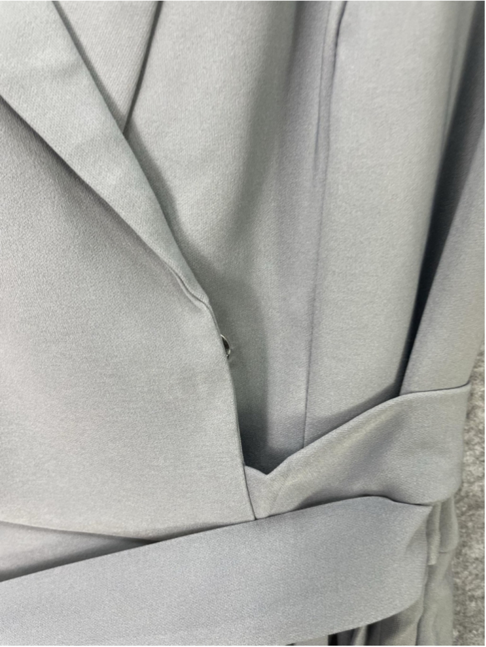 Commense Dress Womens Large Gray Sleeveless Belted Pleated Wrap Mini Blazer - Picture 4 of 13